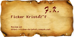 Ficker Kristóf névjegykártya