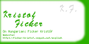 kristof ficker business card